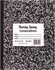 Roaring Spring - 48 Sheet, 8-1/2 x 7", Wide Ruled Composition Book - Black - Best Tool & Supply