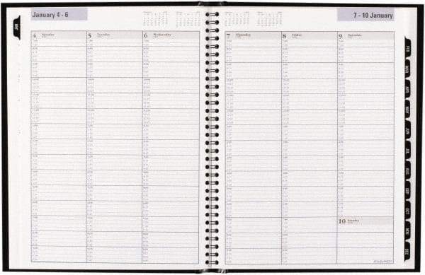 DayMinder - 52 Sheet, 8 x 11", Appointment Book - Black - Best Tool & Supply