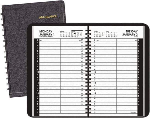 AT-A-GLANCE - 365 Sheet, 4-7/8 x 8", Appointment Book - Black - Best Tool & Supply