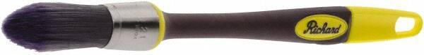 Richard - 7/8" Oval Polyester Trim Brush - 2-1/8" Bristle Length, 7" Rubber Sash Handle - Best Tool & Supply