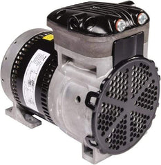 Gast - 1/4 hp, 4.8 CFM, 125 Max psi Piston Vacuum & Compressor Pump - 29.5 Hg/In, 100 to 240/50 to 60 Volt, 7.71" Long x 5" Wide x 7.08" High - Best Tool & Supply