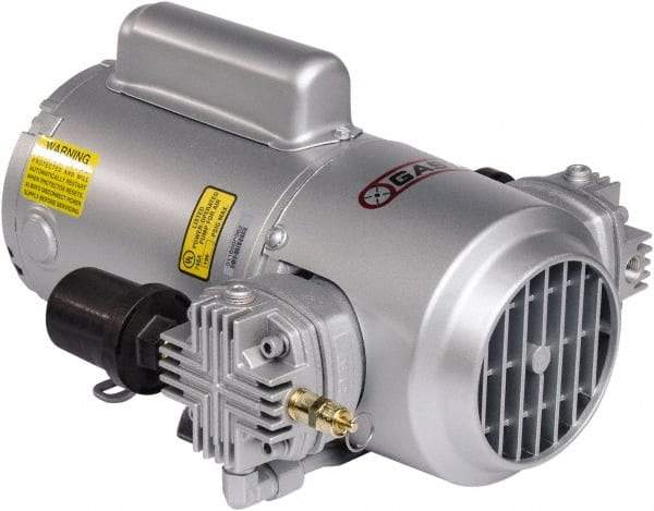 Gast - 1/3 hp, 2.4 CFM, 100 Max psi Piston Compressor Pump - 12 VDC, 15.2" Long x 10.15" Wide x 5.8" High - Best Tool & Supply