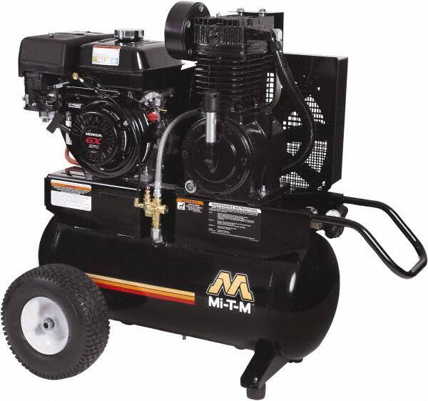 MI-T-M - 9.0 hp, 17.2 CFM, 175 Max psi, Two Stage Portable Fuel Air Compressor - Honda GX270 OHV Engine - Best Tool & Supply