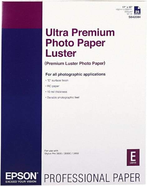 Epson - 17" x 22" White Photo Paper - Use with Inkjet Printers - Best Tool & Supply