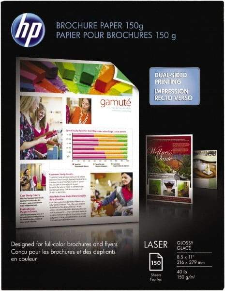 Hewlett-Packard - 8-1/2" x 11" White Brochure Paper - Use with Laser Printers - Best Tool & Supply