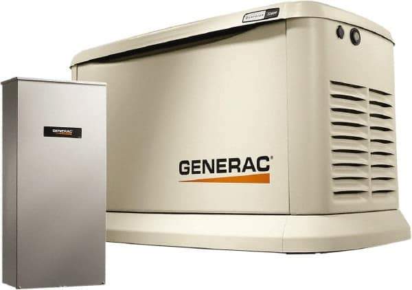 Generac Power - 1 Phase LP & NG Air Cooled Standby Power Generator - 120/240 V, 22 kW, OHVI, Bisque Aluminum Enclosure, Use 140 (LP) & 310 (NG) to Fuel - Best Tool & Supply