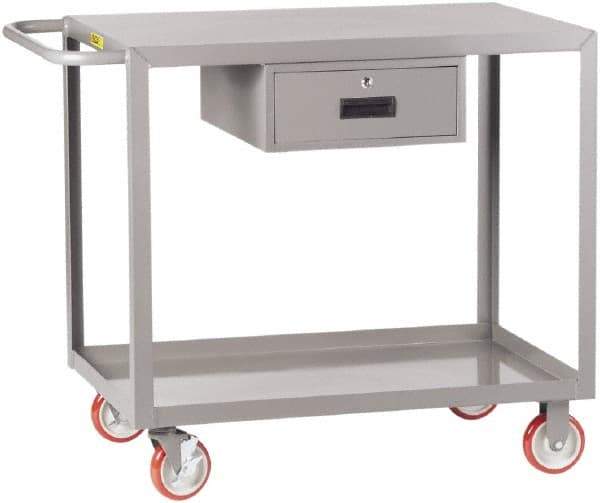 Little Giant - 1,200 Lb Capacity, 24" Wide x 42" Long x 35" High Shelf Cart - 2 Shelf, Steel, 2 Rigid/2 Swivel Casters - Best Tool & Supply