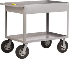 Little Giant - 1,200 Lb Capacity, 24" Wide x 54" Long x 36-1/2" High Deep Shelf Cart - 2 Shelf, Steel, 2 Rigid/2 Swivel Casters - Best Tool & Supply