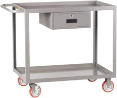 Little Giant - 1,200 Lb Capacity, 24" Wide x 54" Long x 35" High Shelf Cart - 2 Shelf, Steel, 2 Rigid/2 Swivel Casters - Best Tool & Supply