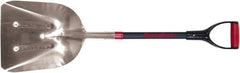 Razor-Back - 18-1/2" High x 15" Wide Square Aluminum Scoop - 29" Long Fiberglass D-Grip Handle, No Step - Best Tool & Supply