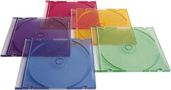 Verbatim - 1 Compartment, 4-7/8" Wide x 5-5/8" High x 1/4" Deep, CD/DVD Case - Polypropylene, Assorted Colors - Best Tool & Supply