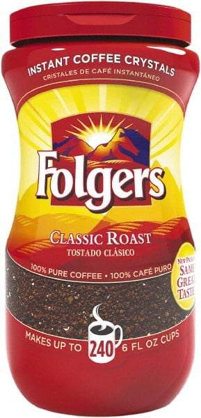 Folgers - Instant Coffee Crystals, Classic Roast, 16 oz Jar - Best Tool & Supply