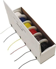 Made in USA - 26 AWG, 1 Strand, 25' OAL, Tinned Copper Hook Up Wire - Black, White, Red, Green, Blue & Yellow PVC Jacket - Best Tool & Supply