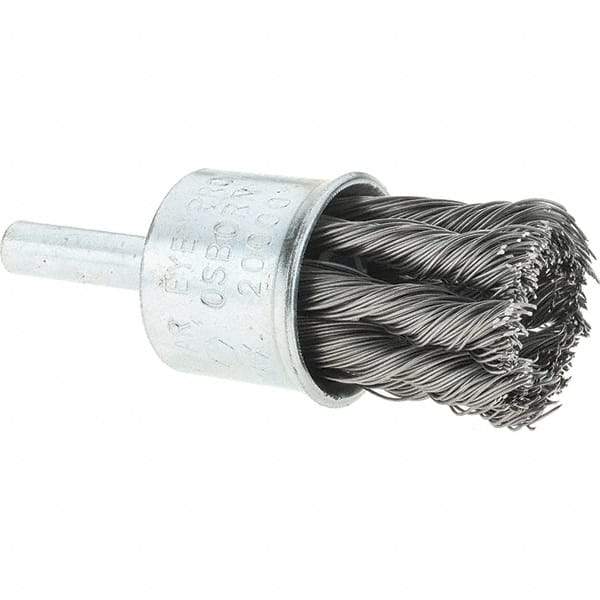 Osborn - 3/4" Brush Diam, Knotted, End Brush - 1/4" Diam Shank, 20,000 Max RPM - Best Tool & Supply