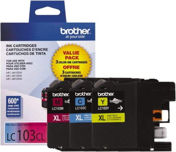 Brother - Cyan, Magenta & Yellow Ink Cartridge - Use with Brother DCP-J152W, MFC-J245, J285DW, J4310DW, J4410DW, J450DW, J4510DW, J4610DW, J470DW, J4710DW, J475DW, J650DW, J6520DW, J6720DW, J6920DW, J870DW, J875DW - Best Tool & Supply