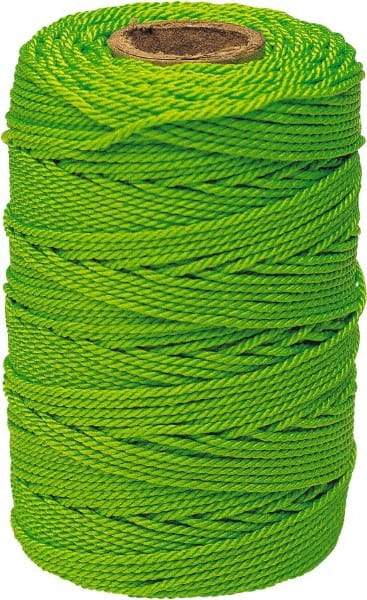 Irwin - #18, Nylon Braided Twine - Fluorescent Green - Best Tool & Supply