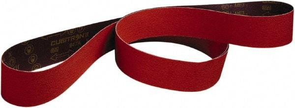 3M - 3" Wide x 132" OAL, 80 Grit, Ceramic Abrasive Belt - Ceramic, Medium, Coated, Series 947A - Best Tool & Supply