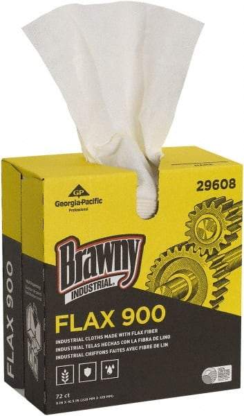 Georgia Pacific - Flax Cloth Shop Towel/Industrial Wipes - Pop-Up, 16-1/2" x 9" Sheet Size, White - Best Tool & Supply