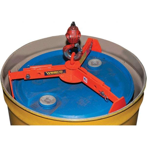 Wesco Industrial Products - 1,000 Lb Load Capacity, 30 & 55 Gal Drum Lifter - 29-1/2" Wide x 5-1/2" High, Steel Wheels - Best Tool & Supply