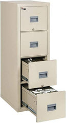 FireKing - 17-3/4" Wide x 52-3/4" High x 25" Deep, 4 Drawer Vertical File - Steel, Parchment - Best Tool & Supply