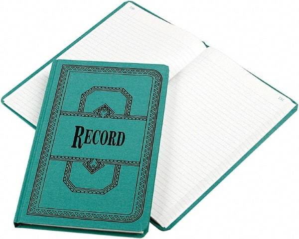 Boorum & Pease - 300 Sheet, 12-1/8 x 7-5/8", Record Rule Record/Account Book - Blue - Best Tool & Supply