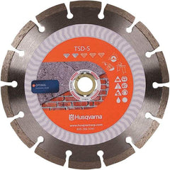 Husqvarna - 4" Diam, 5/8 & 7/8" Arbor Hole Diam, Continuous Edge Tooth Wet & Dry Cut Saw Blade - Diamond-Tipped, Fast Cutting Action, Standard Round Arbor - Best Tool & Supply