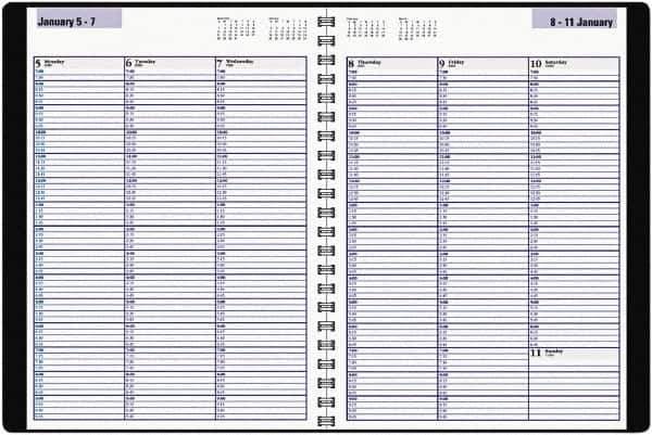 DayMinder - 104 Sheet, 8" x 11", Appointment Book - Black - Best Tool & Supply