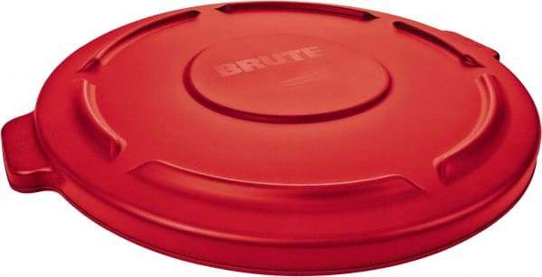 Rubbermaid - Round Lid for Use with 32 Gal Round Trash Cans - Red, Low-Density Polyethylene, For Brute Trash Cans - Best Tool & Supply