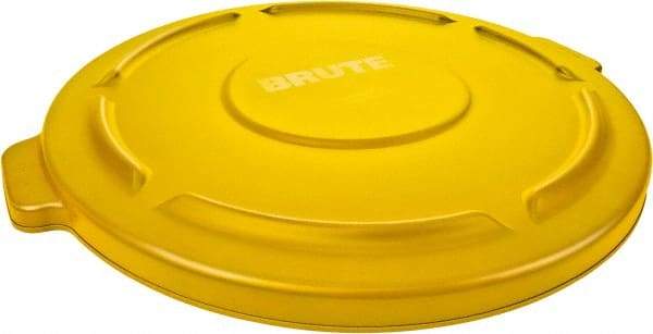 Rubbermaid - Round Lid for Use with 32 Gal Round Trash Cans - Yellow, Low-Density Polyethylene, For Brute Trash Cans - Best Tool & Supply