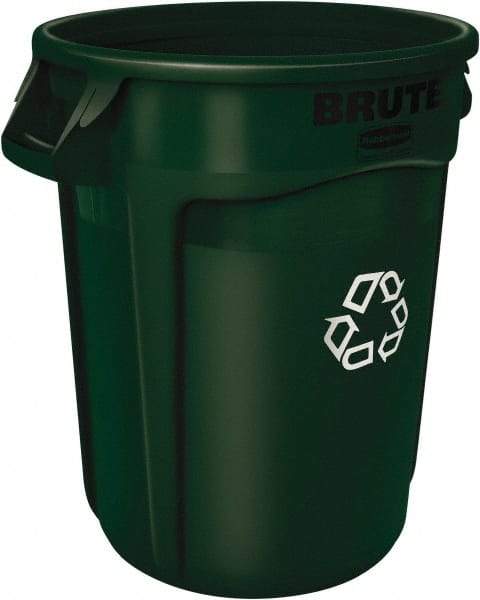 Rubbermaid - 44 Gal Green Round Trash Can - Polyethylene - Best Tool & Supply