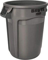 Rubbermaid - 20 Gal Gray Round Trash Can - Polyethylene, 22.91" High - Best Tool & Supply