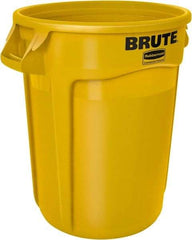 Rubbermaid - 20 Gal Yellow Round Trash Can - Polyethylene, 22.93" High - Best Tool & Supply