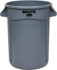 Rubbermaid - 32 Gal Gray Round Trash Can - Polyethylene, 27.77" High - Best Tool & Supply