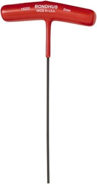 Bondhus - 2mm Hex, T-Handle Cushion Grip, Hex Key - 9" OAL, Metric System of Measurement - Best Tool & Supply