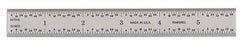 General - 6" Long, 1/64, 1/32, 1/16, 1/8" Graduation, Rigid Steel Rule - 4R Graduation Style, 3/4" Wide, Silver, Satin Chrome Finish - Best Tool & Supply