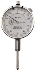 General - 0-100 Dial Reading, 0.001" Graduation Dial Drop Indicator - 2-1/4" Dial, 0.1" Range per Revolution, Revolution Counter - Best Tool & Supply