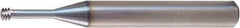 Vargus - M2.5x0.45 ISO, 0.077" Cutting Diam, 3 Flute, Solid Carbide Helical Flute Thread Mill - Internal Thread, 0.205" LOC, 2.244" OAL, 1/4" Shank Diam - Best Tool & Supply