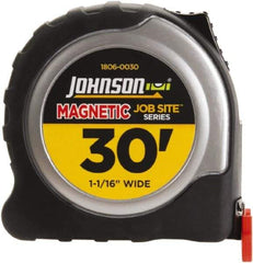 Johnson Level & Tool - 30' x 1-1/16" Tape Measure - 1/16" Graduation, Inch Graduation Style - Best Tool & Supply