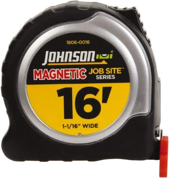 Johnson Level & Tool - 16' x 1-1/16" Tape Measure - 1/16" Graduation, Inch Graduation Style - Best Tool & Supply