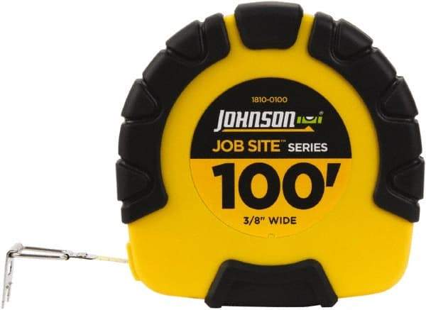 Johnson Level & Tool - 100' x 3/8" Tape Measure - 1/8" Graduation, Inch Graduation Style - Best Tool & Supply