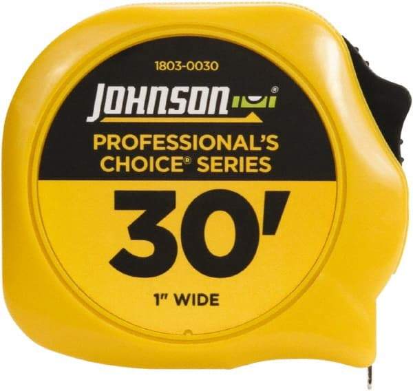 Johnson Level & Tool - 30' x 1" Tape Measure - 1/16" Graduation, Inch Graduation Style - Best Tool & Supply