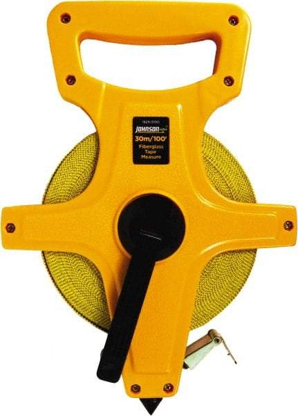 Johnson Level & Tool - 100' x 1/2" Tape Measure - 1/8" & 1mm Graduation, Inch/Metric Graduation Style - Best Tool & Supply