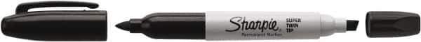 Sharpie - Black Permanent Marker - Twin Tip Fine/Chisel Tip, AP Nontoxic Ink - Best Tool & Supply