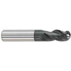 5/32" Dia. - 7/16" LOC - 2" OAL - Ball Nose 3 FL Carbide S/E HP End Mill-AlTiN - Best Tool & Supply