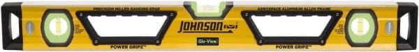 Johnson Level & Tool - Magnetic 78" Long 3 Vial Box Beam Level - Aluminum, Yellow, 2 Plumb & 1 Level Vials - Best Tool & Supply