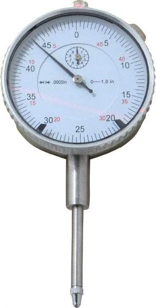 Value Collection - 1" Range, 0-50 Dial Reading, 0.0005" Graduation Dial Drop Indicator - 2.28" Dial, Revolution Counter - Best Tool & Supply