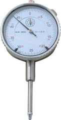 Value Collection - 1" Range, 0-50 Dial Reading, 0.0005" Graduation Dial Drop Indicator - 2.28" Dial, Revolution Counter - Best Tool & Supply