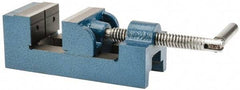 Value Collection - 2-1/2" Jaw Opening Capacity x 1-1/2" Throat Depth, Horizontal Drill Press Vise - 2-1/2" Wide Jaw, Stationary Base, Standard Speed, 7-1/4" OAL x 2-5/8" Overall Height, Cast Iron - Best Tool & Supply