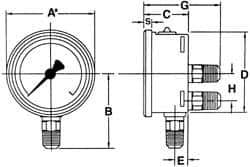 Wika - 4" Dial, 1/4 Thread, 0-400 Scale Range, Pressure Gauge - Lower Back Connection Mount, Accurate to 1% of Scale - Best Tool & Supply