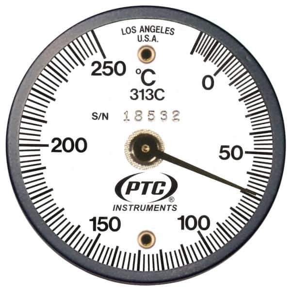 PTC Instruments - -20 to 200°C, 2 Inch Dial Diameter, Dual Magnet Mount Thermometer - 2° Division Graduation - Best Tool & Supply